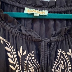 blue embroidered dress